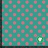 Jersey metervare prikket teal/mauve 160 cm bred
