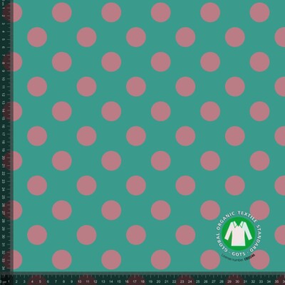 Forårs Prikker - Teal/Mauve mål