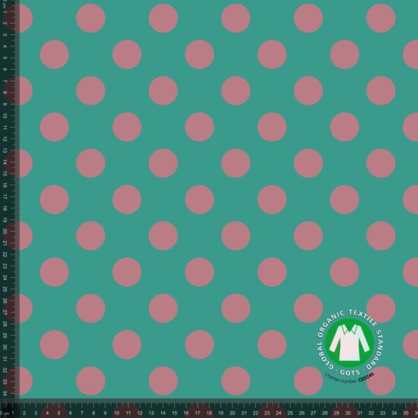 Forårs Prikker - Teal/Mauve mål
