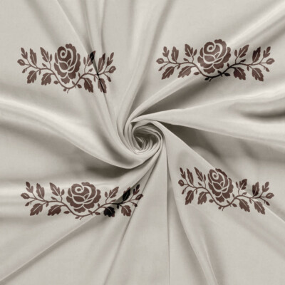 Viskoosi ruusuilla - vaaleanpunainen/pekaani