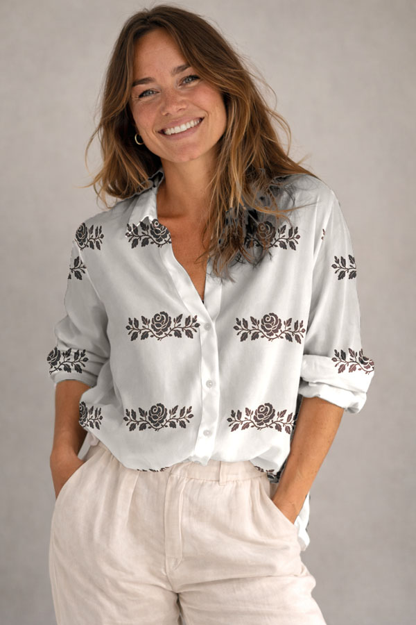Viscose med roser - klassisk offset