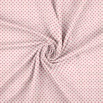 Forårs Prikker - Offwhite/Purkkapinkki rotaatioprintti jersey 220 g/m²