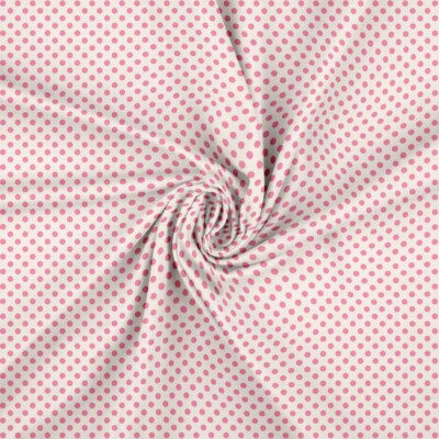Spring Dots - Offwhite/Bubblegum rotary printed cotton jersey 220 g/m²