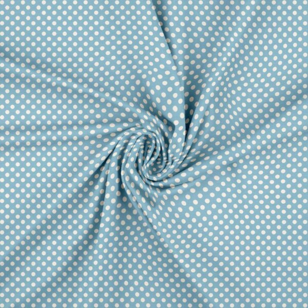 Spring Dots - Sky/Off-white printed jersey fabric