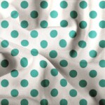 Viscose med trend-prikker - offwhite/teal