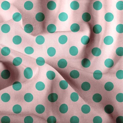 Viscose med trend-prikker - blush/teal