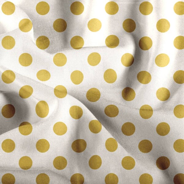 Viscose with trend dots - off white/amber - woven-viscose-01 Viscose with trend dots - off-white/amber