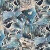 Bomuld twill med denim lomme print i blå nuancer, 295 g/m²