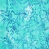 Turkoosi tie dye -puuvilla lehtibrodeerauksella, 100% puuvillaa, 160 g/m²