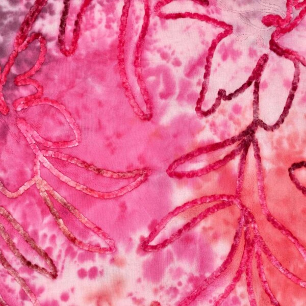 Detail of leaf embroidery on woven cotton broderie anglaise