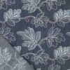 Blå denim med blad broderi på rulle