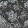 Sort denim med blad broderi på rulle