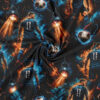 Painettu jersey-kangas energisellä jalkapalloteemalla, monivärinen