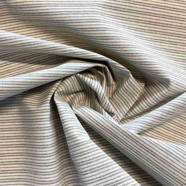 Half panama canvas with narrow blue stripes