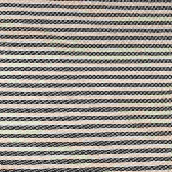 Detail of half panama canvas black stripes, woven texture and contrast