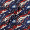 Jersey stof med print fodboldmotiv USA 160 cm bred