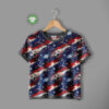 Multifarvet jersey print stof til T-shirts og leggings