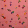 Rød mesh med blomster broderi i 100% polyester, 70 g/m²