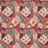 Bomuldstwill rosepatch rød i vævet twill med Oekotex Class 2