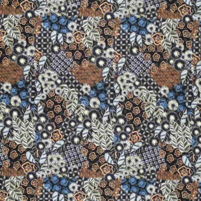 Bomuld twill – blad mønstret print