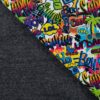 Close-up of brushed sweat fabric with snake on white background