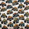 Kraftig jogging monstertrucks lys 320 g/m² 150 cm brushed