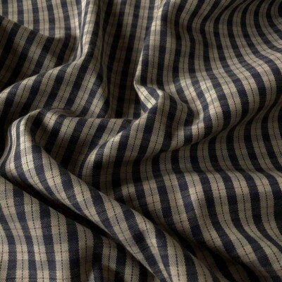 Sininen/offwhite gingham-ruutu puuvillakankaalla, leveys 140 cm