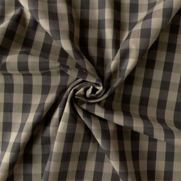 Gingham-ruudut puuvillacanvas navy offwhite 110 g/m² 140 cm