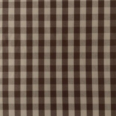 Detail of woven gingham checks cotton brown/off-white