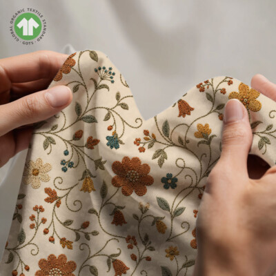 Jersey print med sarte blomsterranker - Billede 4