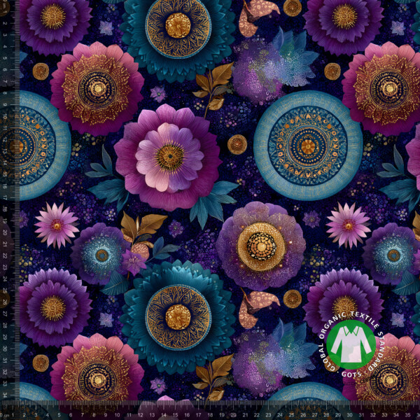 AU53_3_measurement Digital print cotton jersey with lilac flowers and mandalas