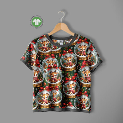 Printed jersey with reindeer in snow globes - Image 4
