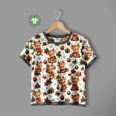 Joulu jersey porot valkoinen