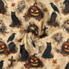 Painettu jersey-kangas vintage Halloween 220 g/m²