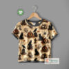 Yksityiskohta: vintage Halloween jerseyprintti