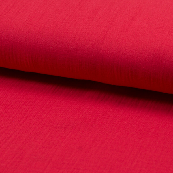 Red cotton double gauze close-up