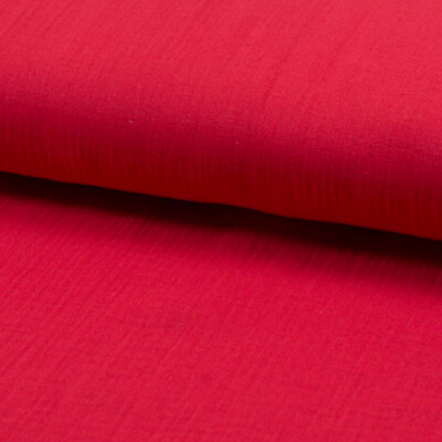 Woven double gauze muslin in red