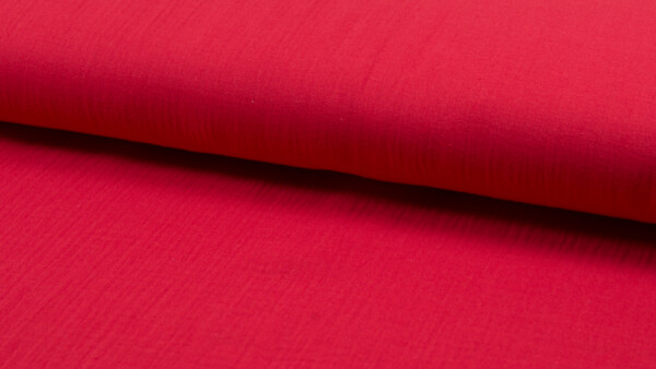 Woven double gauze muslin in red
