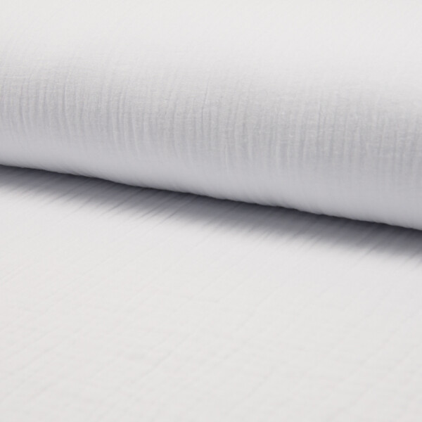Double gauze Optical White cotton fabric close-up