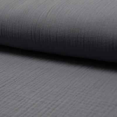 Dark grey double gauze fabric texture