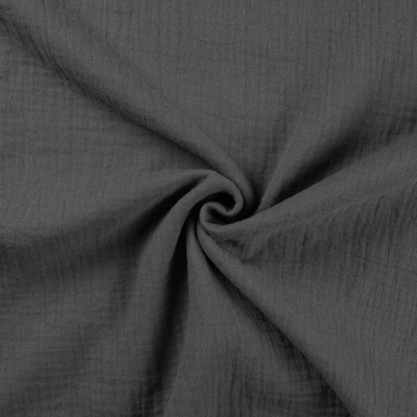 Double gauze fabric in dark grey