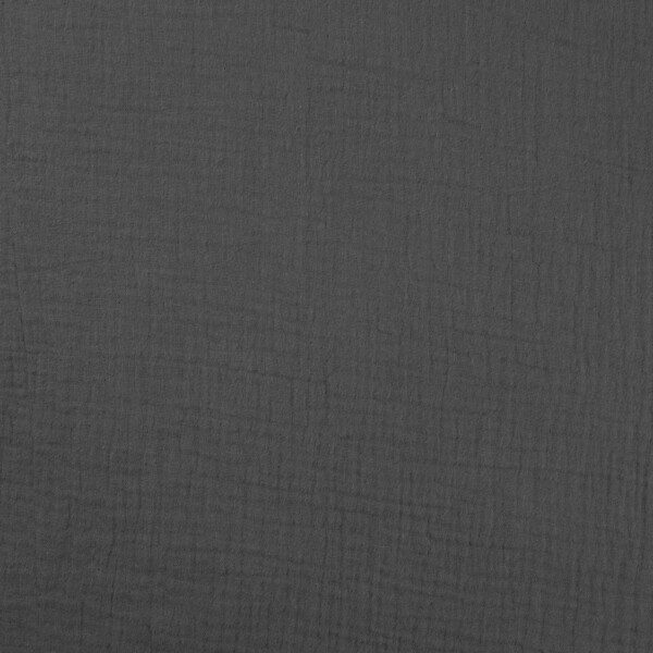 Dark grey woven double gauze fabric drape