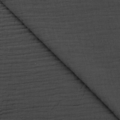 Dark grey cotton double gauze fabric detail