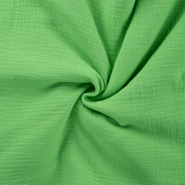 Neon green double gauze fabric