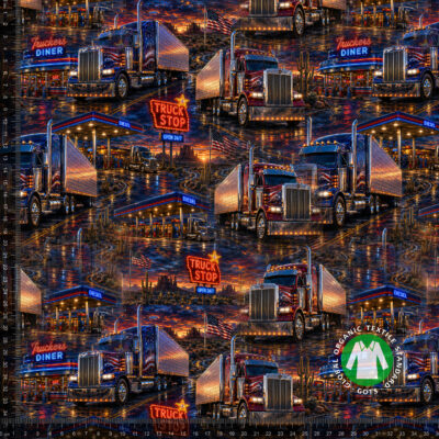 Jerseyprintti amerikkalaisilla kuorma-autoilla truckstopilla, digiprintti jersey -kangas