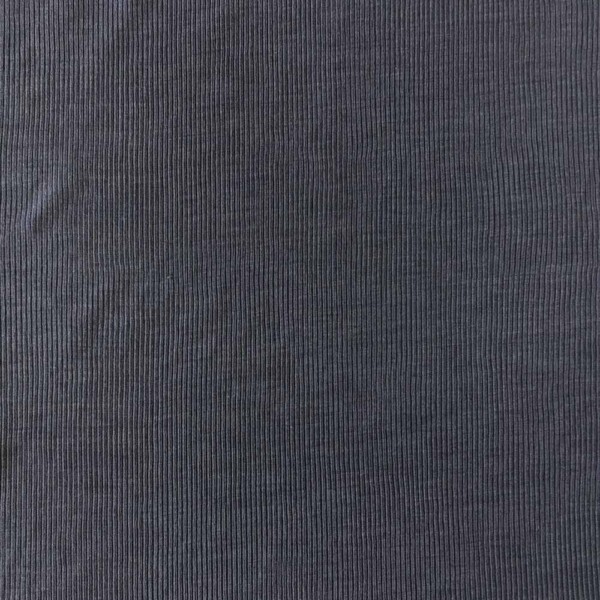 Sininen merinovilla-silkki jersey 1x1 rib-neulos 165 cm