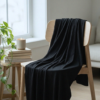 Black merinovilla-silkki jersey rullalla, leveys 165 cm