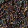 Nærbillede af bambus jersey med blomster – Oekotex