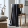 Sininen merinovilla-silkki rib-neulos jersey, leveys 165 cm