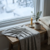 Printin yksityiskohta rullalta: merinovilla-silkki single jersey
